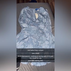 baby blue romper from francesca’s